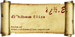 Öhlbaum Eliza névjegykártya